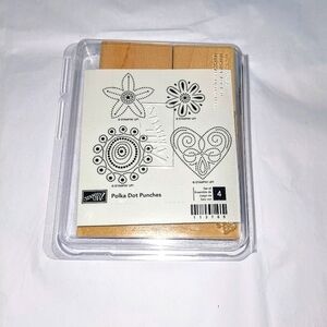 Stampin' Up Polka Dot Punches Complete Set of 4 Unmounted NIB